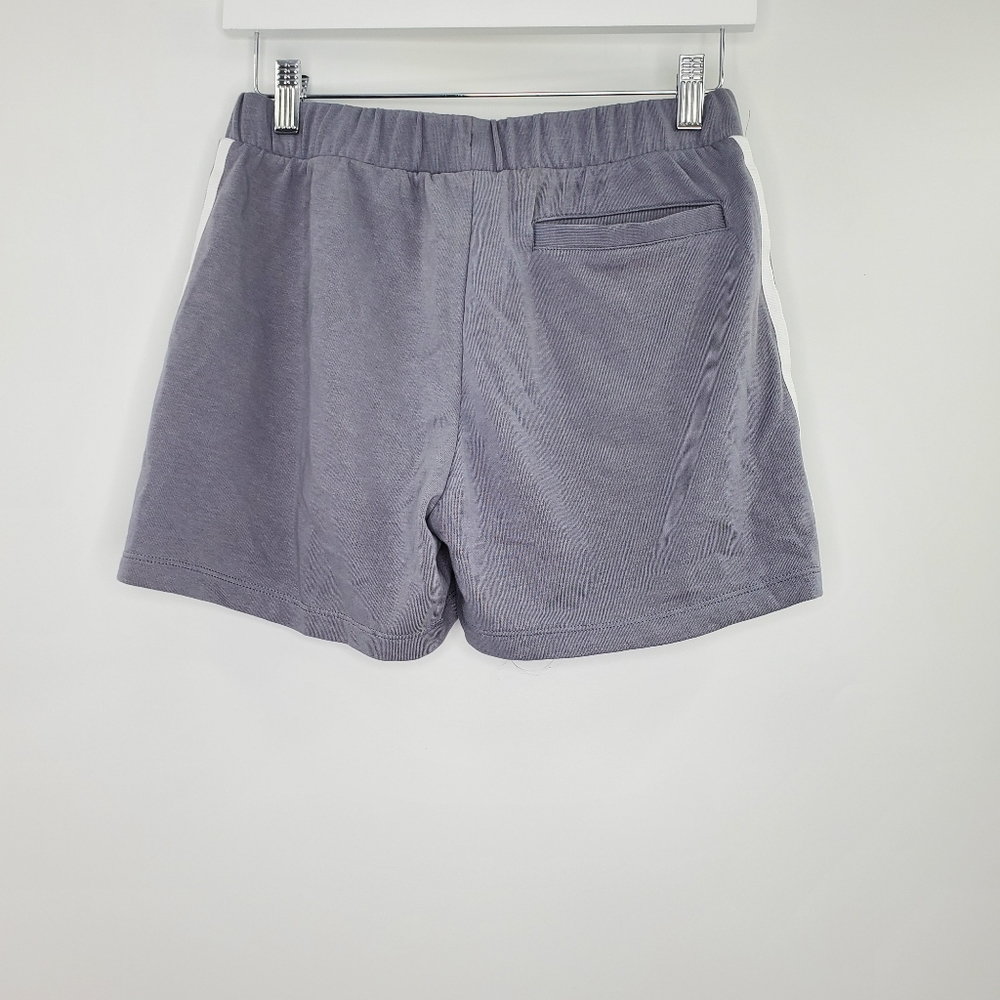 Adidas Gray Athletic Shorts Logo 3 Stripes Big Kids - Picture 4 of 6